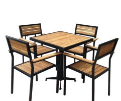 Bàn ghế gỗ chân sắt