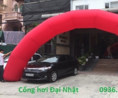 Cổng hơi trơn màu đỏ - đường kính 10m