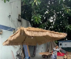 Dù che lệch tâm vuông 3m x 3m giả rơm 2 tầng