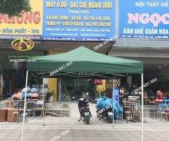 Nhà bạt di động 3x3 - Màu xanh lá - có bánh xe