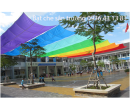 Dù bạt mái xếp che sân trường