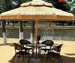Dù tròn chính tâm che mưa nắng 3m giả rơm